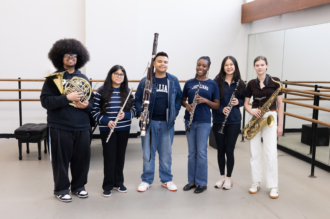 Group shot of young wind students